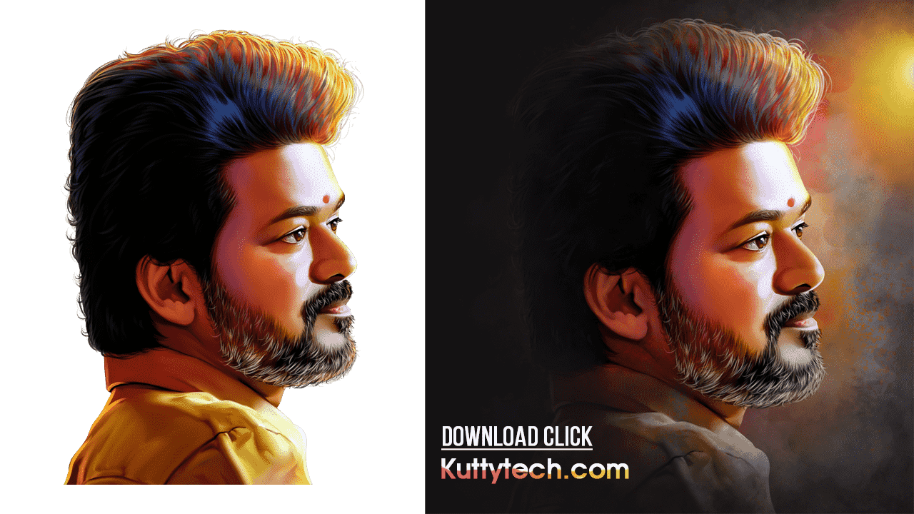 TVK Thalapathy Vijay Digital Painting – Kutty Tech